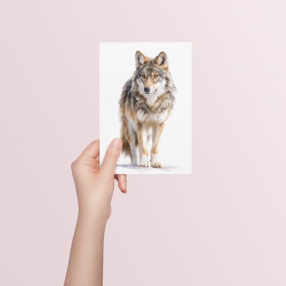 Watercolor Wolf with Mystical Aura Portrait Wall Art Print Poster, Unframed - Picture 5 of 6